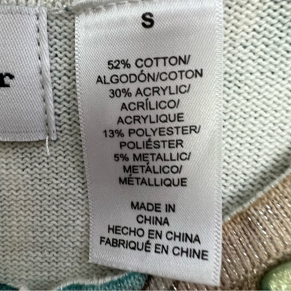 ALFRED DUNNER Women’s Pullover Sweater Top Sz Small Multi Color Beads/Embellish - Picture 8 of 9